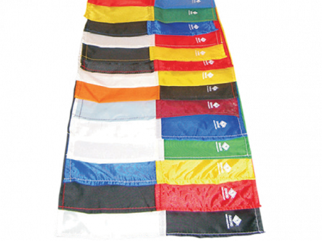 A range of different colour corner flags to choose from